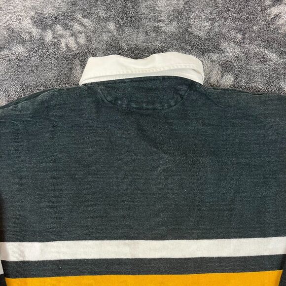 Vtg Barbarian Rugby Iowa Hawkeyes Long Sleeve Polo Striped Men's L Embroidered - Picture 11 of 12